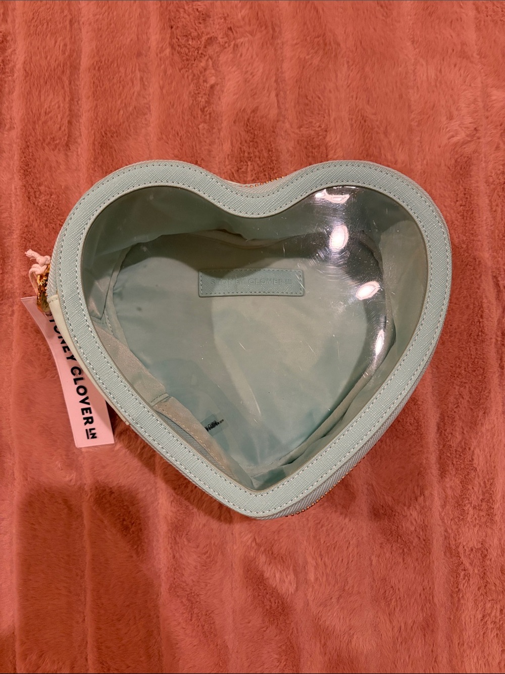 Stoney Clover Heart Open Top Pouch in Cotton Candy NWT